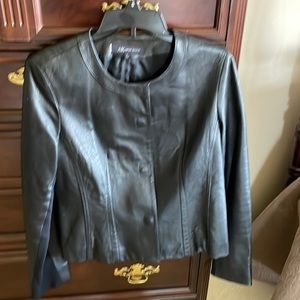 Black leather jacket